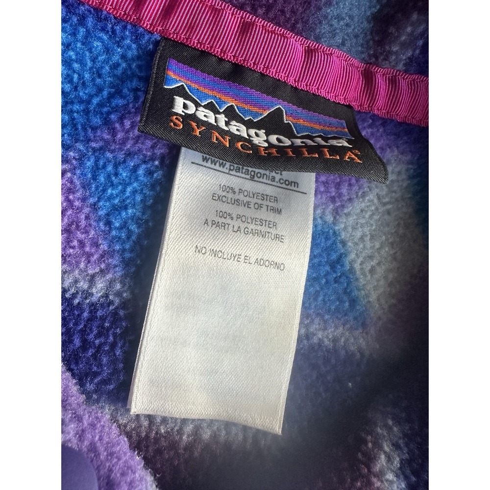 Patagonia Synchilla Snap-T Fleece Aztek Womens Size Small S Tango Purple Sweater - Picture 6 of 7